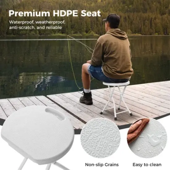 Tangkula 4PCS 18"H Folding Stool Portable & Foldable Camping Chair w/ Carrying Handle image {5}