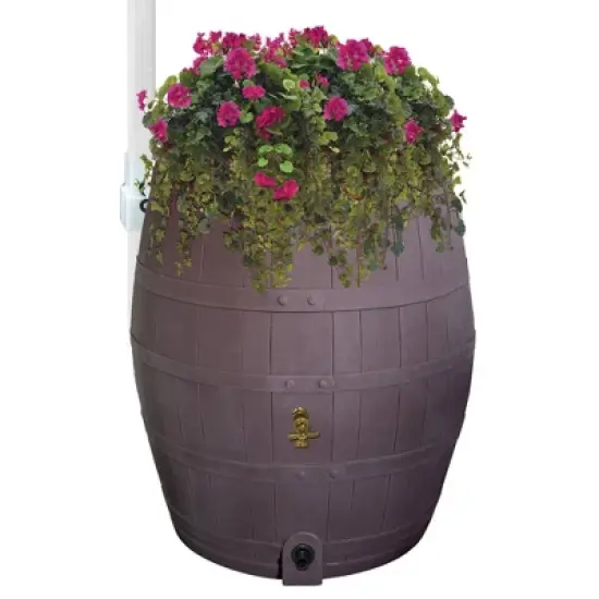 Emsco Rescue 50 gallon Whiskey Rain Barrel Brown image {3}