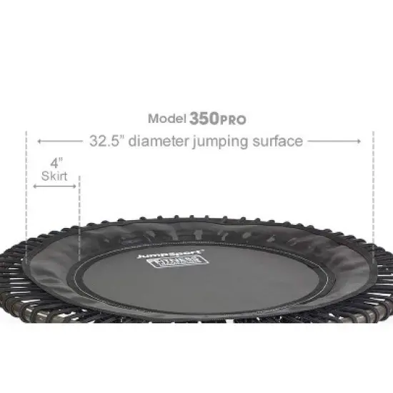 JumpSport 350 PRO Indoor Heavy Duty Lightweight 39-Inch Fitness Trampoline with Handle Bar Accessory, Black image {3}