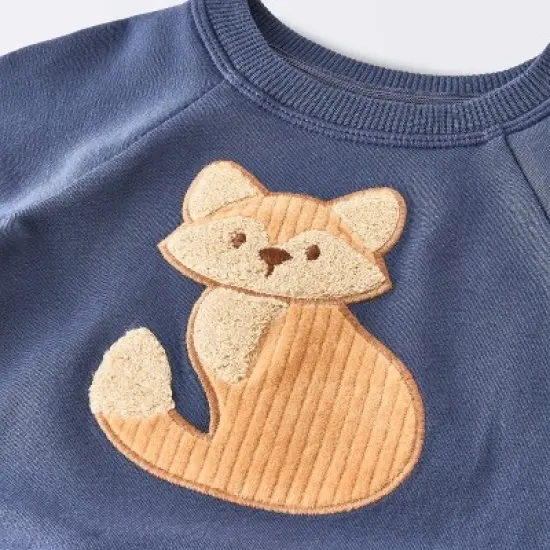 Baby Boys' 2pc Fox Sweatshirt & Corduroy Pants Set - Cloud Island&trade; Navy Blue image {2}