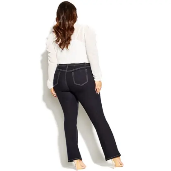 Women's Plus Size CC Short Bootleg Jean - mid denim | CITY CHIC image {1}