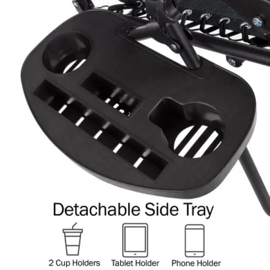 Hastings Home Anti-Gravity Lounge Chairs, Black, Set of 2 image {2}