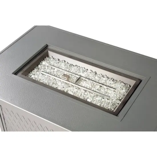 Oakland Living Aluminum Rectangle 55000 BTUs Propane Textured Weave Design Outdoor Patio Dining Table Gray image {3}