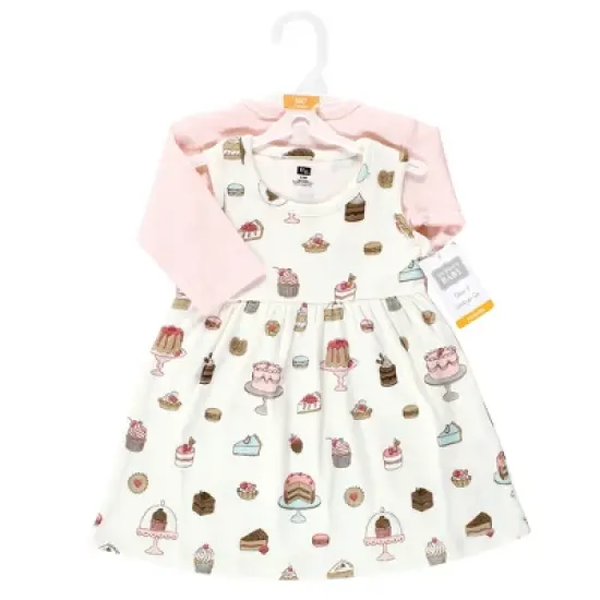 Hudson Baby Infant and Toddler Girl Cotton Dress and Cardigan Set, Sweet Bakery image {1}
