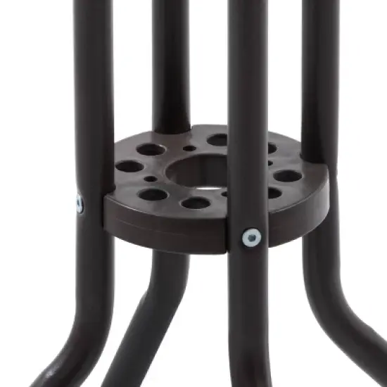 3pc Outdoor Dining Furniture Patio Bistro Set with 2 Folding Chairs & Round Table -Crestlive Products image {5}