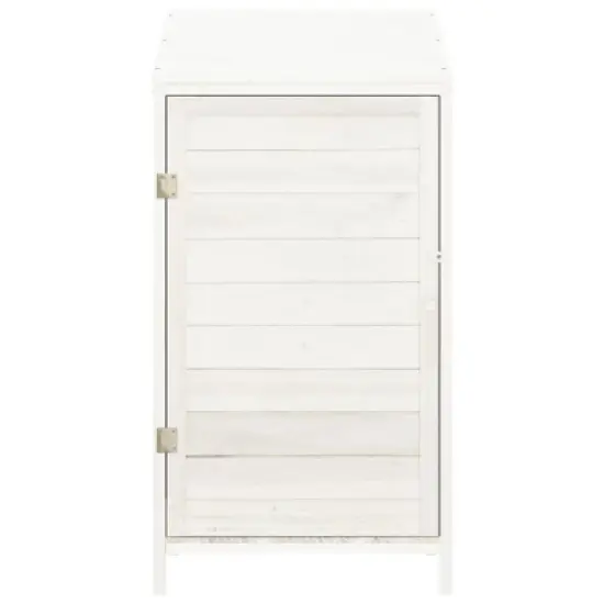 vidaXL Garden Shed for Tool Storage House Outdoor Backyard Solid Fir Wood - White 21.7" x 20.5" x 44.1" image {2}