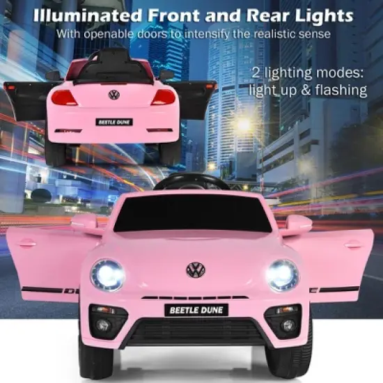 Costway 12V Kids Ride On Car Licensed Volkswagen Beetle w/ Remote Control & Music image {3}