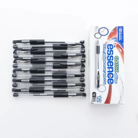 BAZIC Products&reg; Essence Gel Pen with Cushion Grip, Black, 12 Per Box, 6 Boxes image {5}