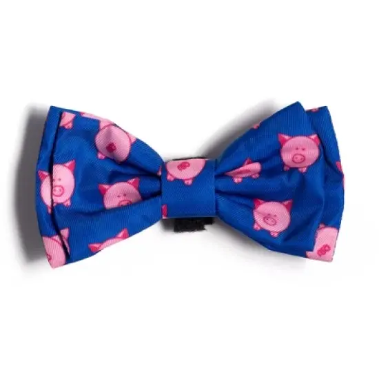 The Worthy Dog Wilbur Pig Bow Tie Adjustable Collar Attachment Accessory image {3}
