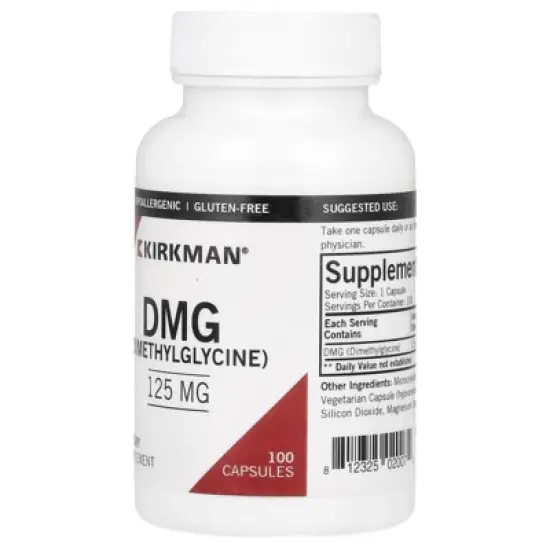 Kirkman Labs DMG (Dimethylglycine), 125 mg, 100 Capsules image {2}