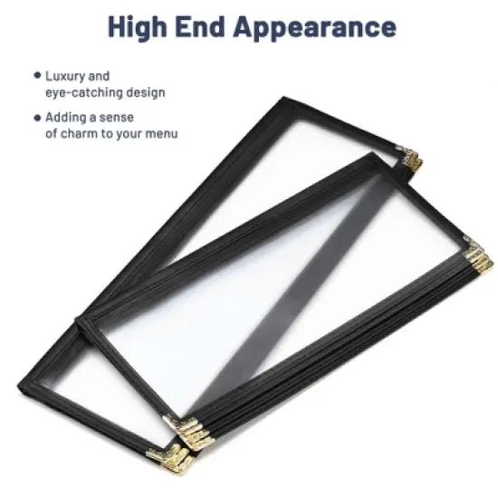 WeChef 30 Pcs Restaurant Menu Covers Holders for 4.25 x 11" Paper 4 Page 8 View image {4}