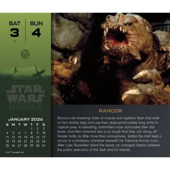 Star Wars 2026 Dayata Time 6.12"x5.37" Box Calendar image {4}