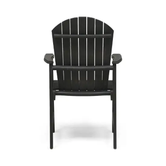 MOEPISY Set of 2 Outdoor Weather Resistant Acacia Wood Adirondack Dining Chairs Dark Gray image {10}