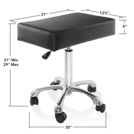 Saloniture Rolling Hydraulic Salon Stool with Large Seat - Adjustable Swivel Spa Chair with Wheels image {5}