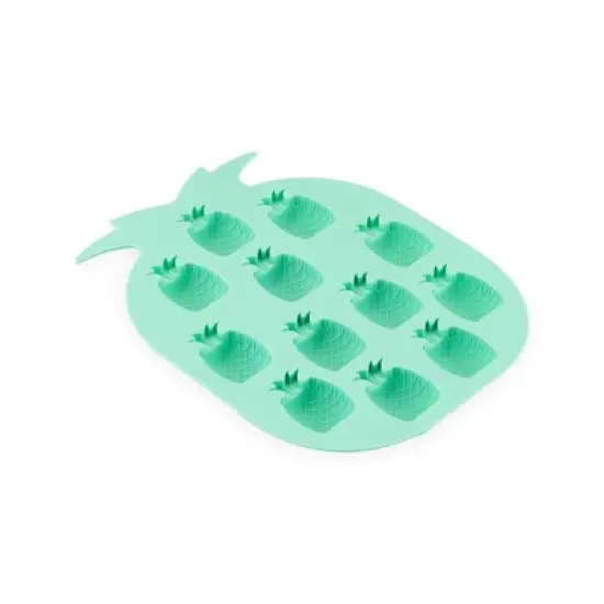 Blush Silicone Mold Pineapple Ice Cube Tray Shapes- Makes 12 Pineapple Ice Cubes - Dishwasher Safe Silicone Reusable Ice Cube Mold Aqua Set of 1 image {3}