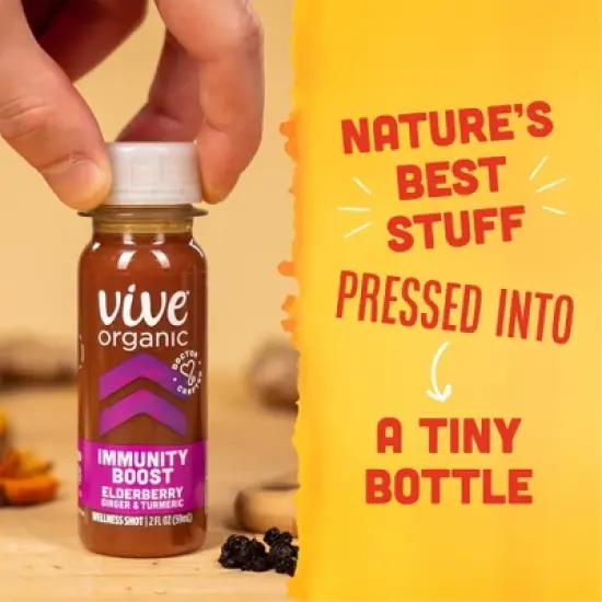 Vive Organic Immunity Boost Elderberry, Ginger & Turmeric Wellness Shot - 2 fl oz image {3}