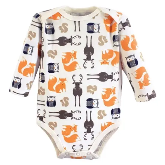 Hudson Baby Infant Boy Cotton Long-Sleeve Bodysuits, Forest image {3}
