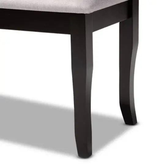 Cornelie Fabric Upholstered Wood Dining Bench - Baxton Studio image {3}