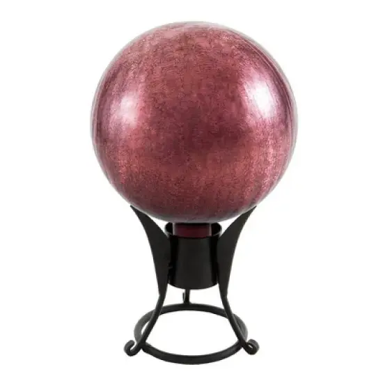 7.75"  Small Iron Trestle Gazing Globe Ball Stand Black Powder Coat Finish - ACHLA Designs image {1}