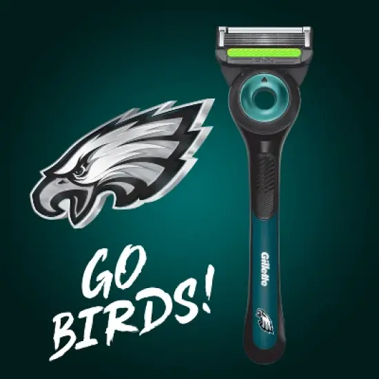 Gillette Labs Men's Special NFL Eagles Edition Shaving Razor with 4 Refills and Magnetic Stand image {2}