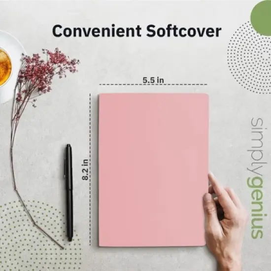 Simply Genius A5 Dotted Notebooks with Softcover - Journals for Writing - Grid Notebook - 92 pages, 8.2" x 5.5" (Pink, 6 pack) image {1}