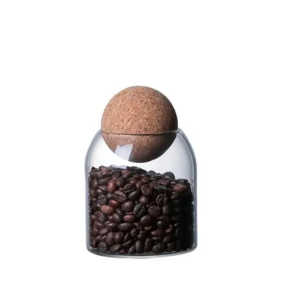 1 SET Storage ball jar, glass tea jar, minimalist cork jar, sealed candy jar, storage jar, coffee jar, dry food storage jar, coffee storage container image {5}