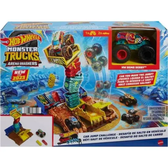 Hot Wheels Monster Trucks Arena Smashers Demo Derby Car Jump Challenge image {4}