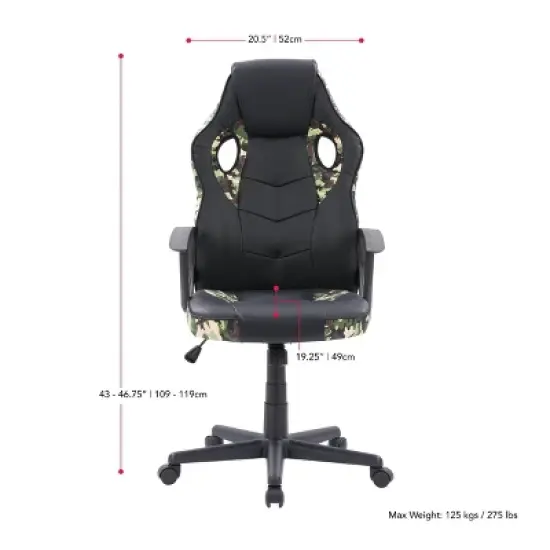 Mad Dog Gaming Chair Black and Camo - CorLiving image {10}