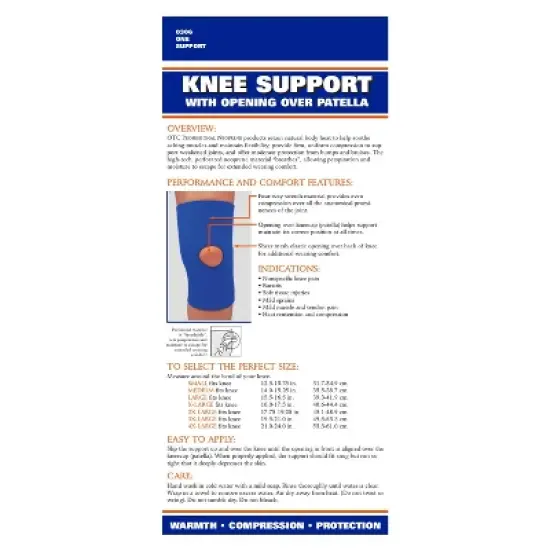 OTC Knee Support, Open Patella, Neoprene, Black image {5}