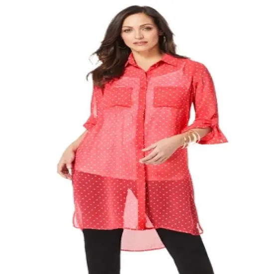 Jessica London Women&rsquo;s Plus Size Sheer Georgette Mega Tunic image {4}
