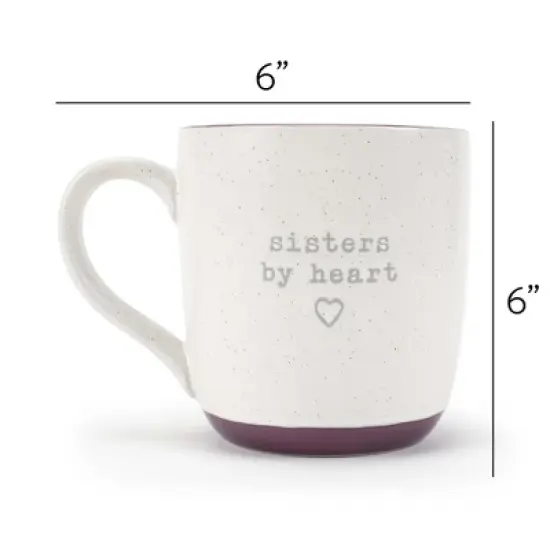 Elanze Designs Sisters By Heart Speckled Purple 13 ounce Ceramic Coffee Mug image {3}