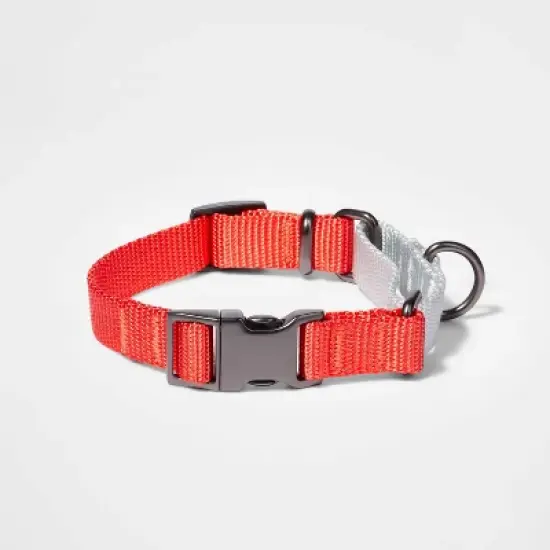 Martingale with Buckle Dog Collar - Tomato/Silver - Boots & Barkley&trade; image {3}