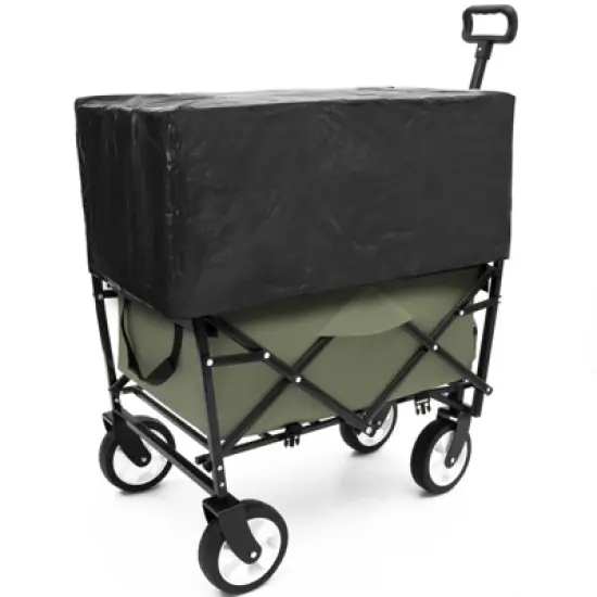 RISOKEYS Outdoor Collapsible Wagon Cart with 3-Piece Waterproof Liners and All-Terrain 360&deg; Wheels,Foldable Utility Cart for Beach,Camping image {13}