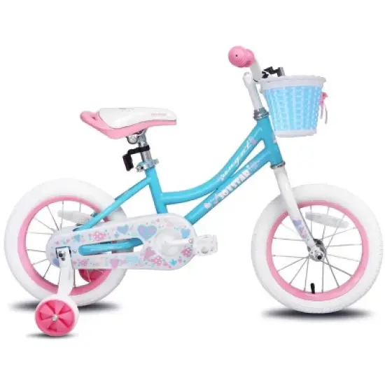 Joystar Angel Kids Toddler Training Balance Bike Bicycle with Training Wheels, Rubber Air Free Tires, and Coaster Brake, Ages 2 to 4, Blue image {1}