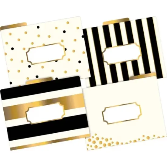 Barker Creek Gold 14pt Letter-Size File Folders Multi-Design Set 24 per Set: Stationery, Top Tab, Non-Pronged, 50 Sheet Capacity image {1}