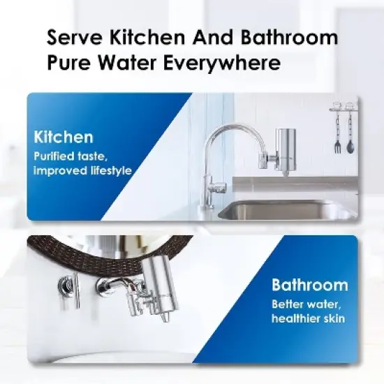 Waterdrop Stainless Steel Faucet Water Filter Includes Extra FF-03-C-1 Filter image {7}