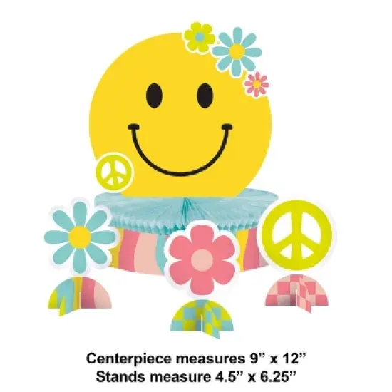 Creative Converting Flower Power Deluxe Birthday Party Tableware and Decorations Kit 27ct image {5}