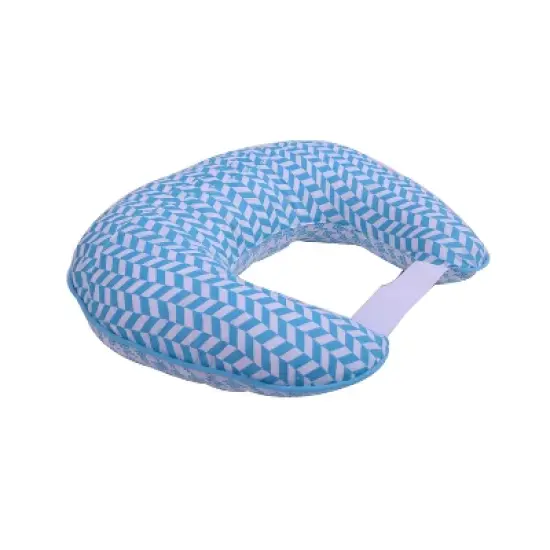 Bacati - 3 pc Houndstooth/Herringbone Aqua Muslin Hugster Feeding & Infant Support Nursing Pillow with 2 removable zippered covers  image {8}
