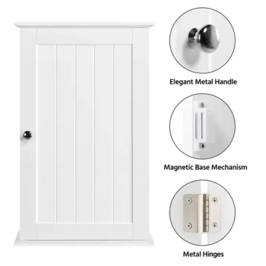 Yaheetech 3 Tier Wall Mounted Storage Cabinet with Adjustable Shelf image {3}