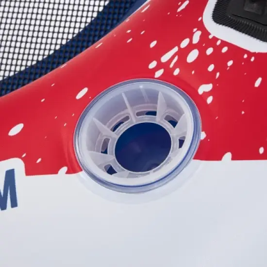 Intex 56855VM River Run Inflatable American Flag 2 Person Water Lounge Pool Tube Float with Cooler, Cup Holders, and Easy Patch Repair Kit (2 Pack) image {4}