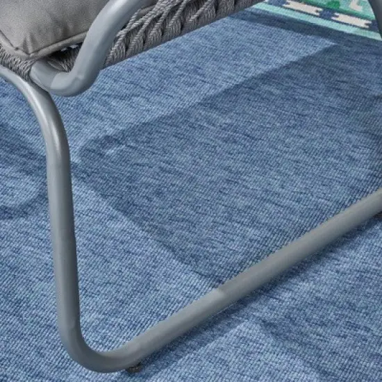 Patio Club Chairs Set Of 2, Outdoor Woven Rope Club Chairs With Steel Frame, Dining Chairs With Water Resistant Cushion For Garden, Backyard image {4}