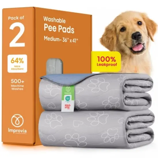 IMPROVIA&reg; Reusable Puppy Pad &ndash; Waterproof, washable, quick-drying, and ultra-absorbent pee pad. Ideal for training, whelping & floor protection. image {9}