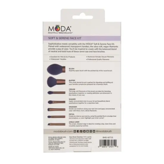 MODA Brush Soft and Serene Face Makeup Brush Set- 7pc image {6}