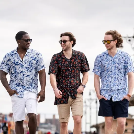 Mio Marino Mens Casual Button-Down Hawaiian Short Sleeve Shirt image {2}