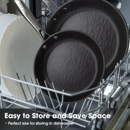 imarku Professional Cooking Utensils  , Nonstick Cast Iron Skillets 2pcs, 8 Inch, 10 Inch, Frying Pizza Pans , Steak Pans, Dishwasher Safe,Free-PFOA image {5}