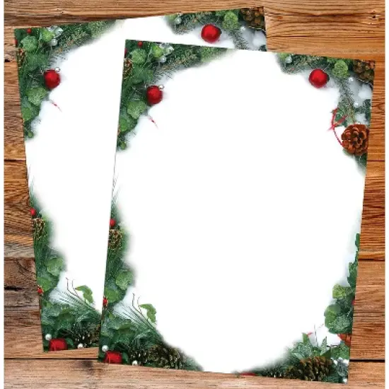 Great Papers Pine and Pearl Christmas Letterhead Multicolor 50/Pack (2021112) image {4}