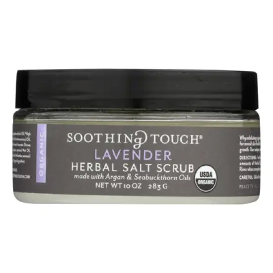 Soothing Touch Lavender Organic Herbal Salt Scrub - 10 oz image {5}