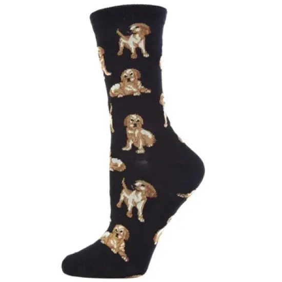 Memoi Golden Retriever Bamboo Blend Crew Socks image {3}