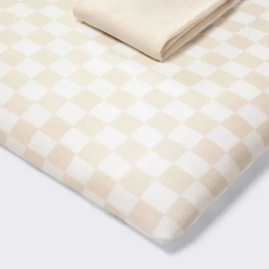 Fitted Play Yard Jersey Sheet - Cream Checks - 2pk - Cloud Island&trade; image {4}