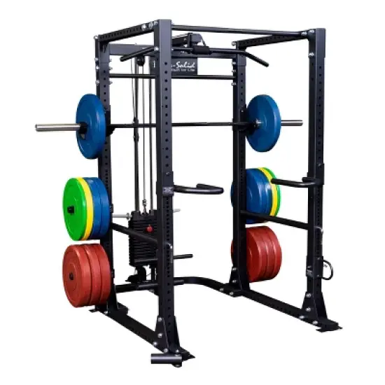 Body-Solid GPR400 Power Rack with GLA400 Lat Pulldown Bar Attachment image {1}